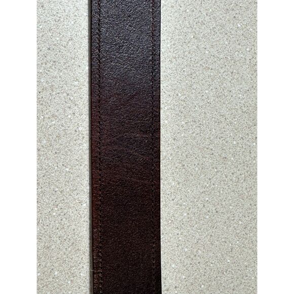 Vintage Coach Men's Brown Leather Dress Belt Brushed Nickel Buckle, Size 36 - Picture 5 of 8
